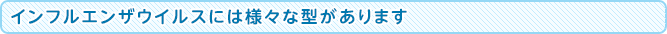 インフルエンザウイルスには様々な型があります